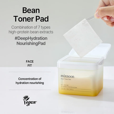 mixsoon Bean Toner Pad,Moisturizing, Elasticity,Exfoliation, Bean Extracts, Cotton Pad (280ml/9.46fl.oz/70 Sheets) - Image 2