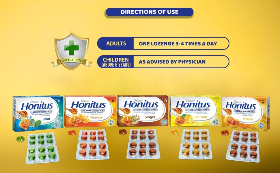 Dabur Honitus Herbal Lozenges with Honey - 24 Lozenges - 2