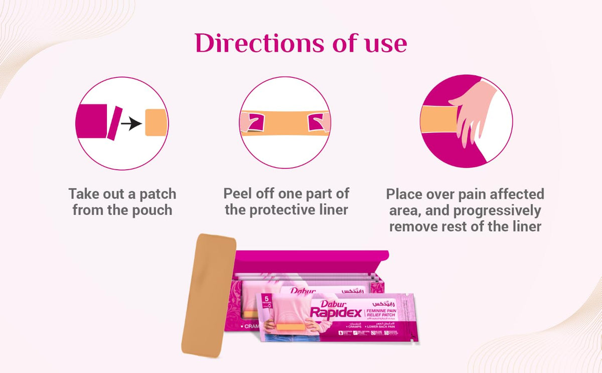 Dabur Rapidex Feminine Patches (Relief from Menstrual Cramps) 5pcs - 5