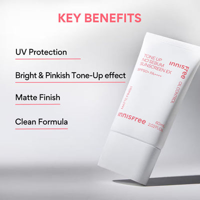 Innisfree Tone Up No Sebum Sunscreen - 60ml - Image 4