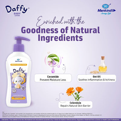 Daffy Baby Lotion - Gentle Moisturising for Newborns, with Calendula & Allantoin, 200ml
