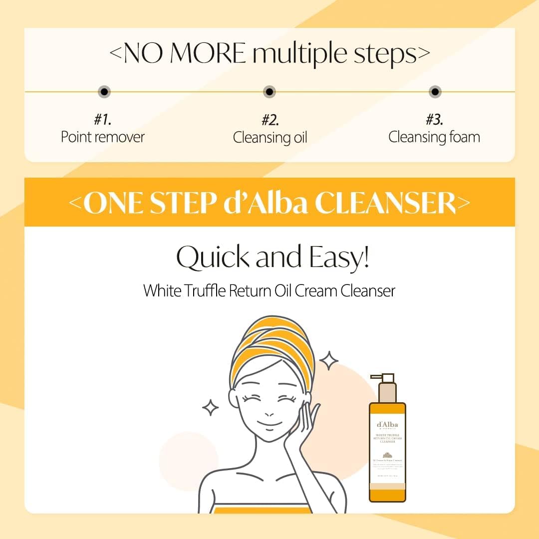 d’Alba Italian White Truffle Oil Cream Cleanser - Vegan, 150ml