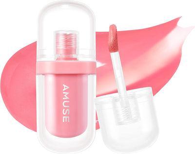 AMUSE Jel-Fit Tint (02 HEALTHY SALMON) | Glossy, Lip Stain, Moisturizing,12 Hour long-lasting, Volumizing, Allergen Free, Vegan, Korean Beauty