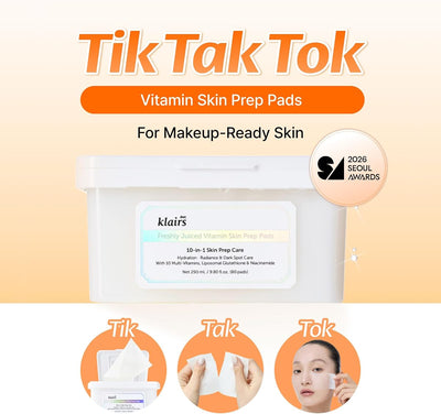 DearKlairs Vitamin C & Glutathione Toner Pads - Exfoliating & Brightening, 80 Pads