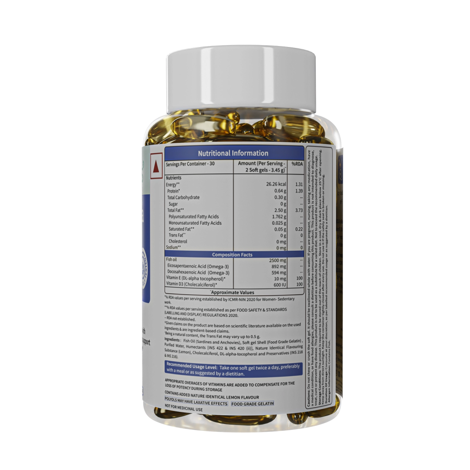 Neuherbs Deep Sea Fish Oil Omega-3 Capsules - 1000Mg, 200 Softgels - Image 2