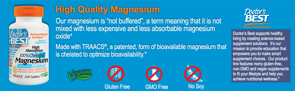 Dr Best High Absorption Magnesium 200mg Tablets, 240 Count - 1