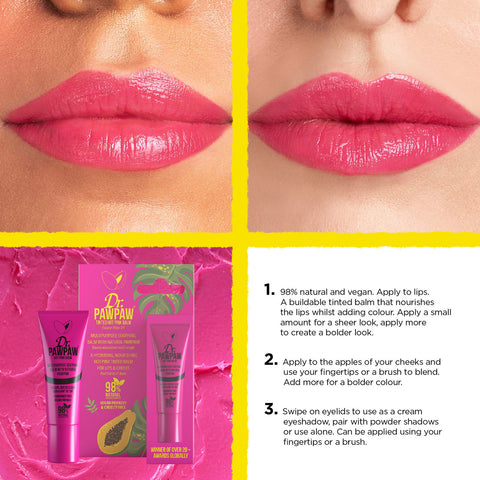 Dr. Pawpaw Hot Pink Balm For Lips And Skin, 1 X 10Ml
