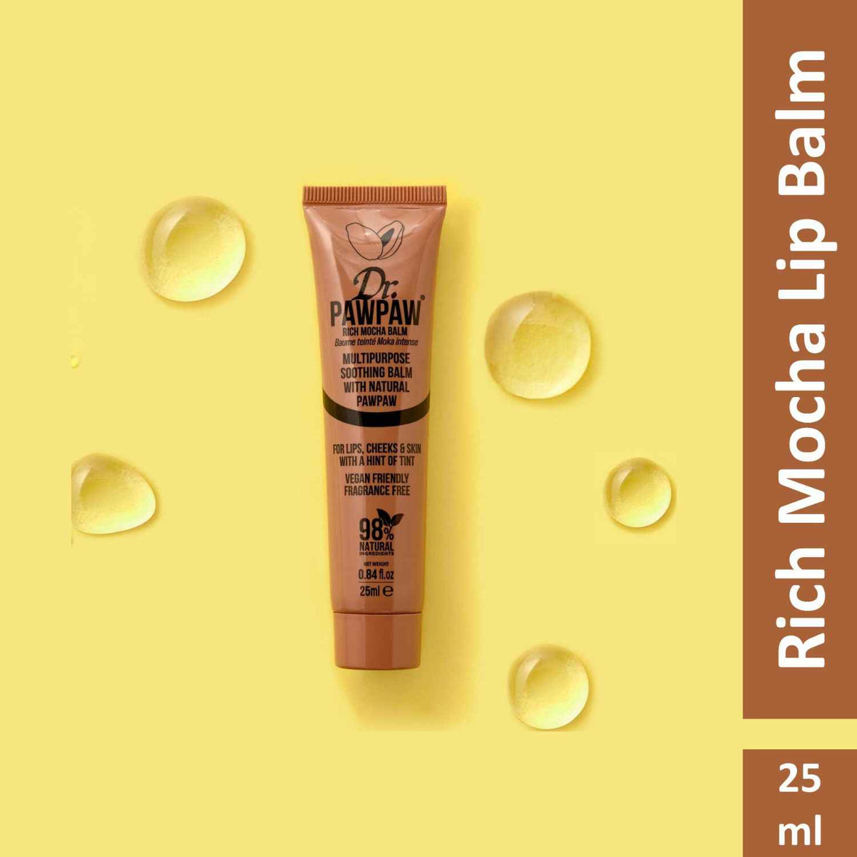 Dr. Pawpaw Rich Mocha Multi-Purpose Balm - Vegan Tinted Balm, 25ml