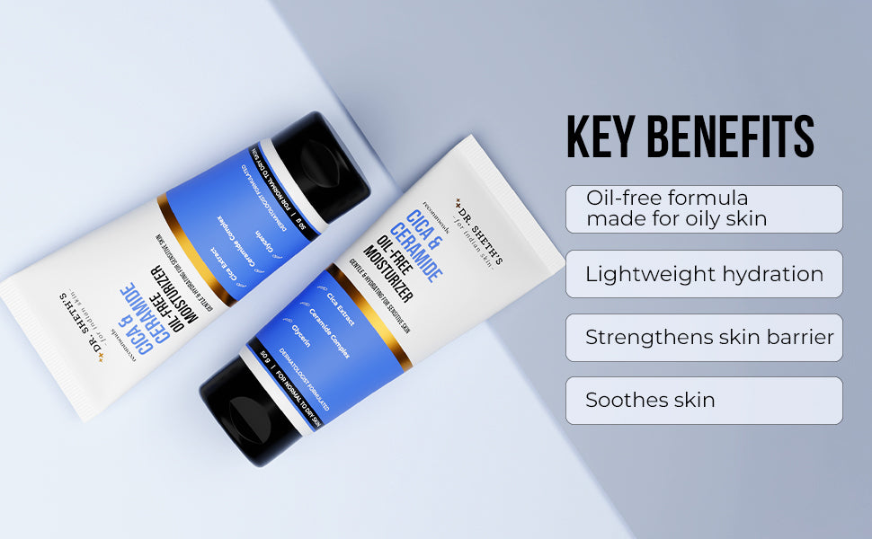 Dr. Sheth's Cica & Ceramide Oil-Free Face Moisturiser - 50g - 3