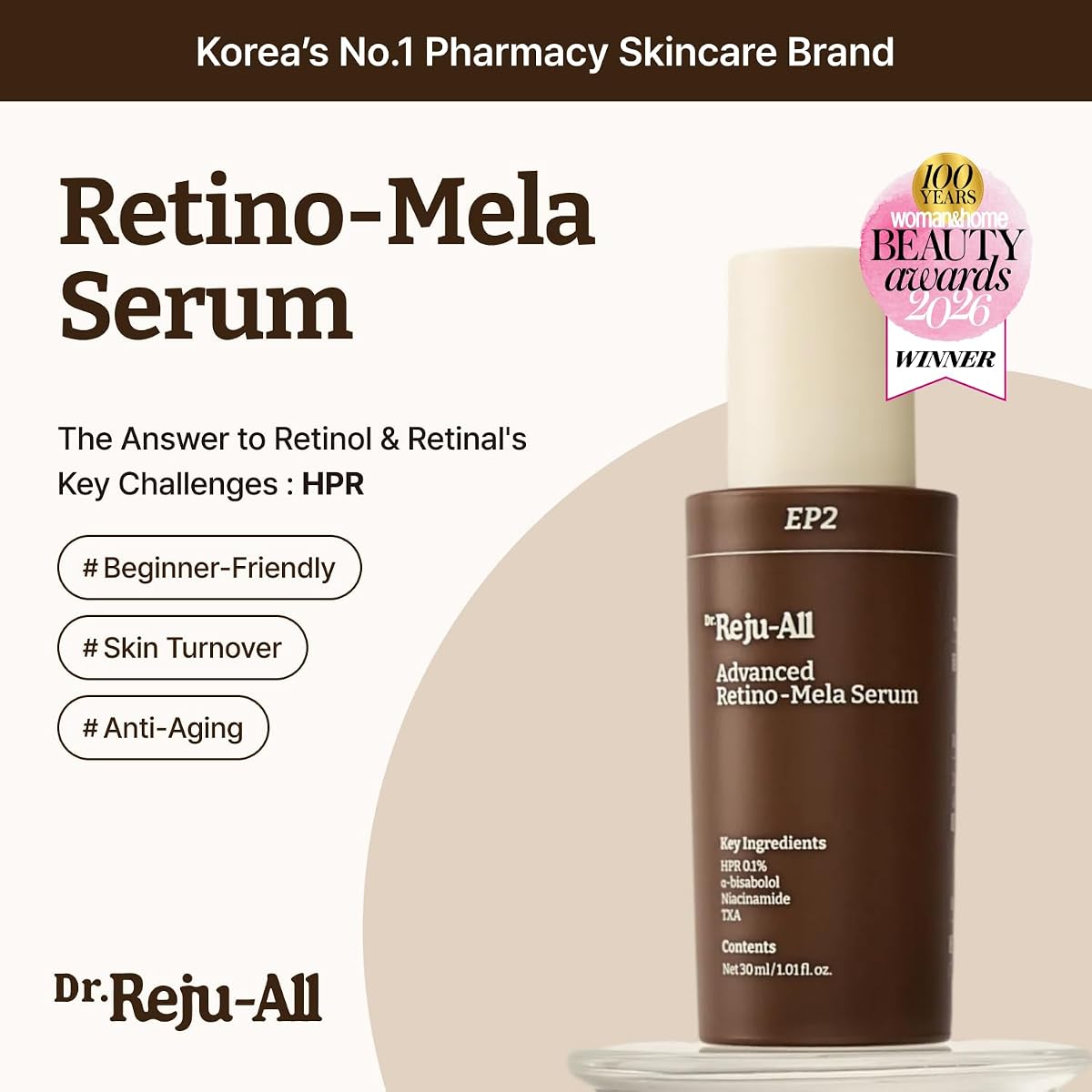 Dr.Reju-All Advanced Retino-Mela HPR Retinol Serum with Niacinamide & TXA - 30ml
