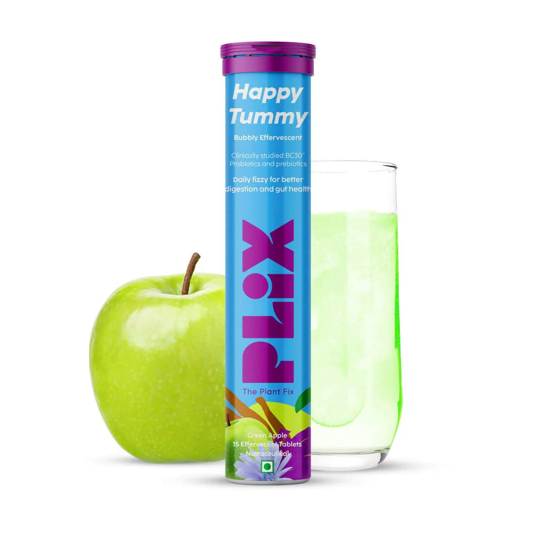 Plix Happy Tummy Green Apple 15 Effervescent  Tablets