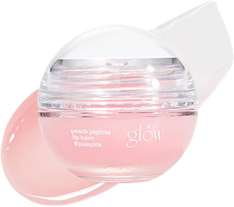 glow peach peptide repair lip balm, peptide‑infused nourishing lip balm, cruelty‑free & artificial fragrance‑free, moisturizes and smooths dry lips, 8g (palepink)