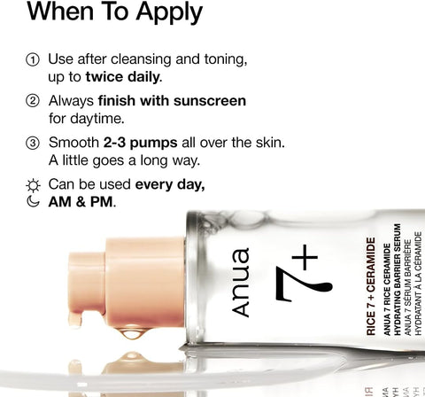 ANUA 7 RICE CERAMIDE HYDRATING BARRIER SERUM - Image 7