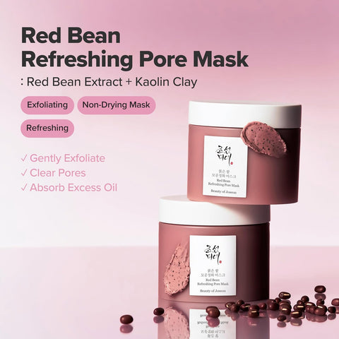 Beauty of Joseon Red Bean Pore Refreshing Mask Mud Cream Hydrating Wash Off Pack, Pore Cleansing Exfoliator, Korean Skin Care for Men and Women 140ml - Image 3
