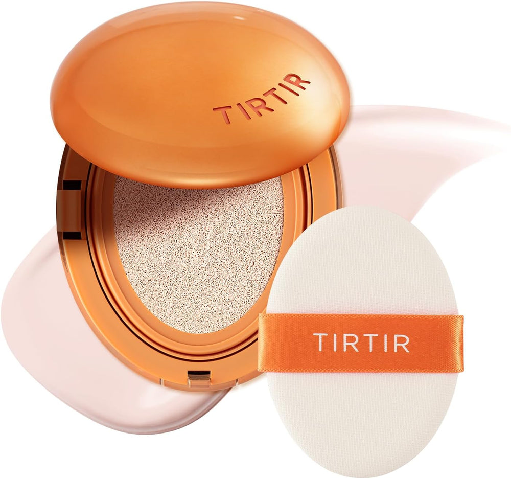 TIRTIR Mask Fit Ai Filter Cushion Foundation | AI-Like Semi-Matte Finish - Up to 72-Hour Medium to Full Coverage Korean BB Cushion Make up Beauty, #11C Cool Rosy, 0.63 Fl Oz