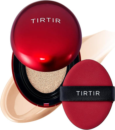 TIRTIR Mask Fit Red Cushion Foundation | Japan's No.1 Choice for Glass skin, Long-Lasting, Lightweight, Buildable Coverage, Semi-Matte (21C Cool Ivory, 18g (Pack of 1))