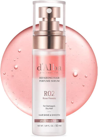 d'alba Piedmont Italian White Truffle Professional Repairing Hair Perfume Serum, protein protection for damaged hair, hair styling, fruity floral scent, protien hair treatment