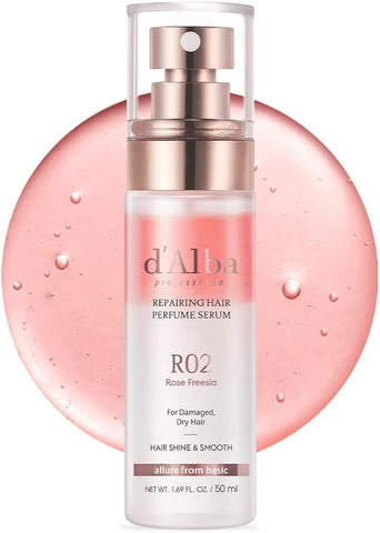 d'alba Piedmont Italian White Truffle Professional Repairing Hair Perfume Serum, protein protection for damaged hair, hair styling, fruity floral scent, protien hair treatment