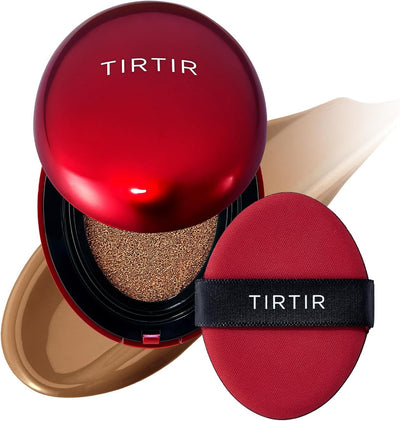 TIRTIR Mask Fit Red Cushion Foundation | Japan's No.1 Choice for Glass skin, Long-Lasting, Lightweight, Buildable Coverage, Semi-Matte (43N Deep Cocoa, 18g (Pack of 1))