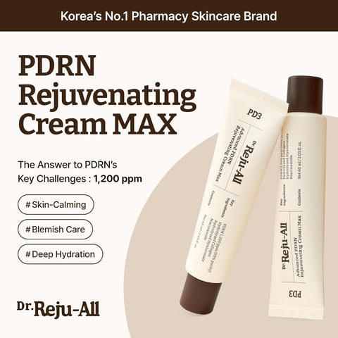 Dr.Reju-All Advanced PDRN Rejuvenating Cream Max – 99% Pure Salmon DNA PDRN Face Moisturizer – Optimal 1200ppm Concentration for Glow Skin – Korean Anti-Aging Skin Care Face Cream - 60ml - Image 2