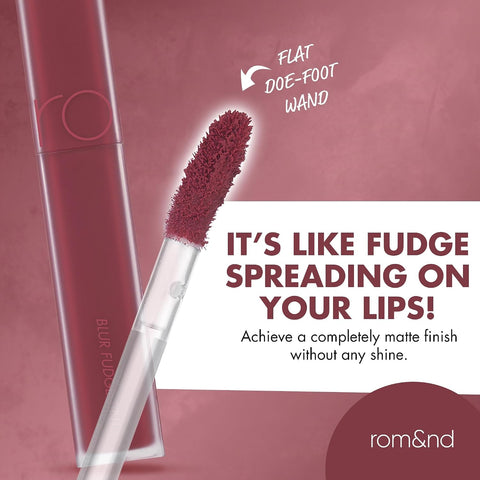 rom&nd BLUR FUDGE TINT | matte lipstick| light weight| cream type| super stay| k-beauty| highly pigment|moisturizing,0.17oz (08 CURRENT JAM) - Image 6