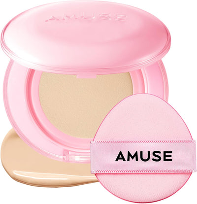 AMUSE Dew Power Vegan Cushion Foundation (1.5 NATURAL) | clear beige | Dewy, Glow, Long-lasting, Double Coverage, Clean Beauty, Lightweight, Natural Look, Hydrating Cushion, Korean Make Up