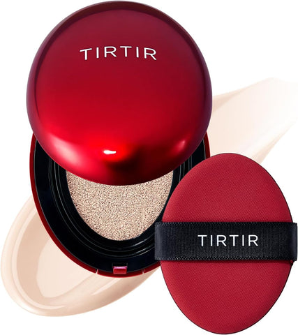 TIRTIR Mask Fit Red Cushion Foundation | Japan's No.1 Choice for Glass skin, Long-Lasting, Lightweight, Buildable Coverage, Semi-Matte (17C Porcelain, 18g (Pack of 1))