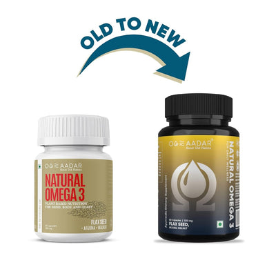 Aadar Ayurveda Natural Omega 3 Capsules - Brain & Heart Health - 60 Count - Image 2