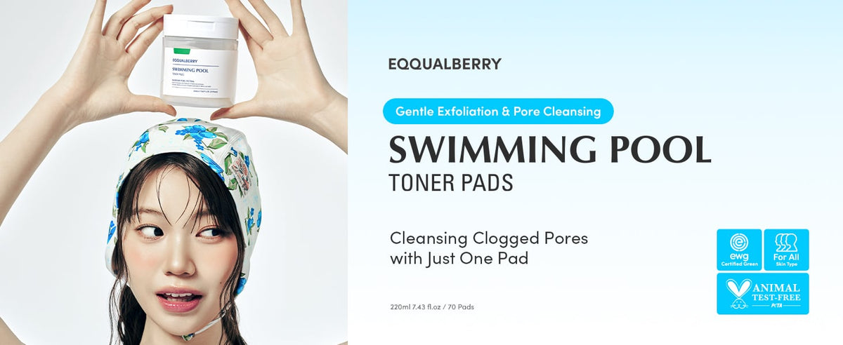 Eqqualberry Swimming Pool Toner Pads with Hyaluronic Acid & Plant Extracts - 70 Sheets - 1