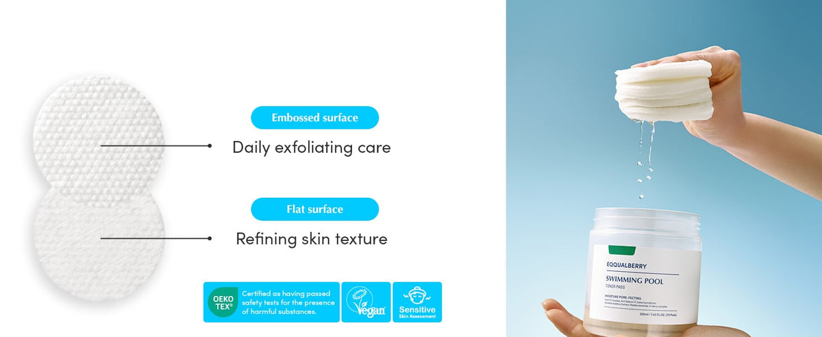 Eqqualberry Swimming Pool Toner Pads with Hyaluronic Acid & Plant Extracts - 70 Sheets - 6