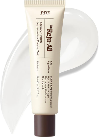 Dr.Reju-All Advanced PDRN Rejuvenating Cream Max – 99% Pure Salmon DNA PDRN Face Moisturizer – Optimal 1200ppm Concentration for Glow Skin – Korean Anti-Aging Skin Care Face Cream - 60ml