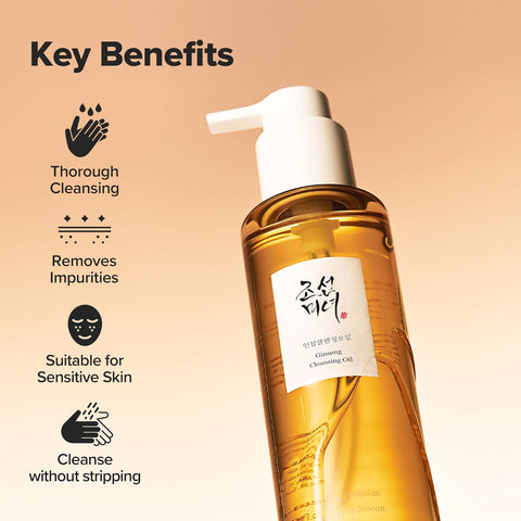 Beauty of Joseon Ginseng Cleansing Oil Waterproof Makeup Remover for Sensitive, Acne-Prone Facial Skin. Korean Skin Care for Men and Women, 210ml - Image 5