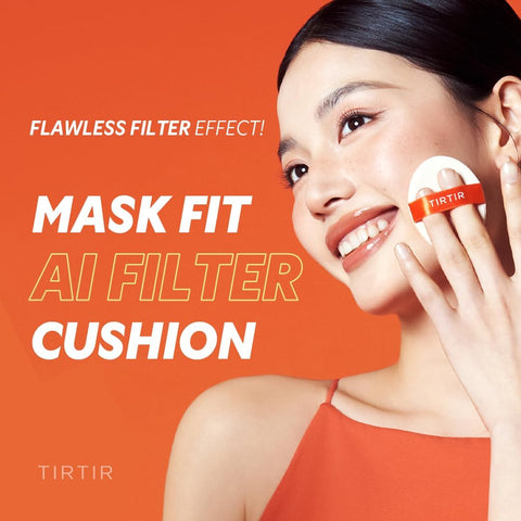 TIRTIR Mask Fit Ai Filter Cushion Foundation | AI-Like Semi-Matte Finish - Up to 72-Hour Medium to Full Coverage Korean BB Cushion Make up Beauty, #17C Porcelain, 0.63 Fl Oz - Image 2