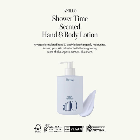 ANILLO Shower Time Scented Body Lotion – Vegan Hand & Body Lotion with Ceramide & Botanical Oils, Free from Paraben, Silicone, Sulfate, Blue Agave Scent, 450ml / 15.22 fl.oz - Image 2