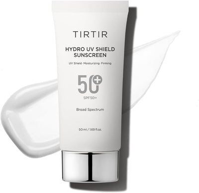 TIRTIR Hydro UV Shield Sunscreen | SPF 50+ Broad Spectrum UVA UVB Korean No White Cast Face Sun Protection, 1.69 Fl Oz