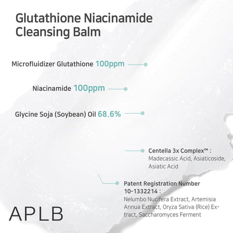 APLB Glutathione Niacinamide Cleansing Balm | LIPO GLUTA NIAC OIL 68.6% 2.71 FL.OZ/Korean Skin Care, Makeup Remover for Sensitive Skin, Moisturises, Pore Care - Image 4