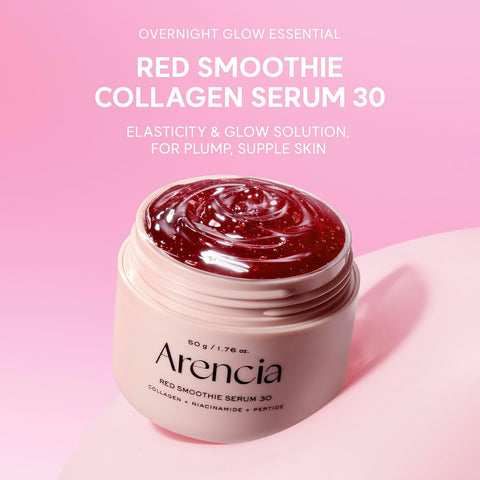 Arencia Overnight Red Smoothie Face Mask Serum, Glowing & Soothing with 30% red collagen, Niacinamide, Peptide, Vitamin E - Image 2
