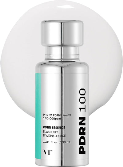 VT COSMETICS PDRN 100 Essence, Korean Gingseng Plant-derived PDRN Serum for Natural Glow, Korean skincare 1.01 fl. Oz.
