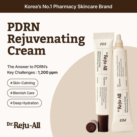 Dr.Reju-All Advanced PDRN Rejuvenating Cream – 99% Pure Salmon DNA Gel Type Face Moisturizer – Optimal 1200ppm for Glass Skin & Plumping – Korean Pharmacy Anti-Aging Skin Care Face Cream - 20ml - Image 2