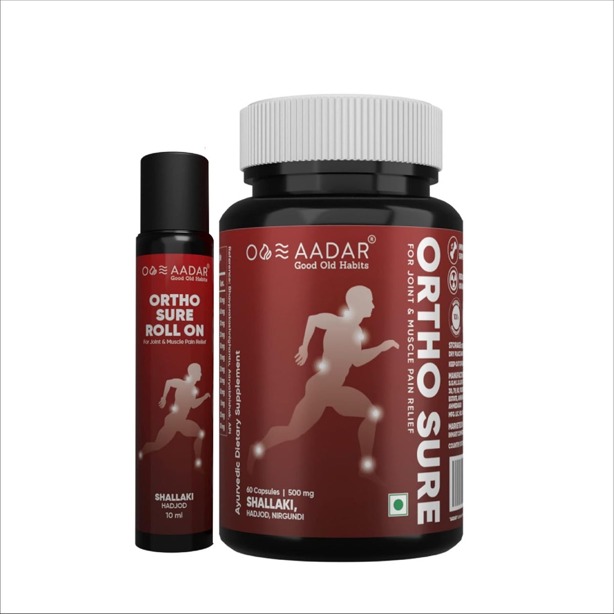 Aadar Ortho Sure Pain Relief Capsules - Herbal Ayurvedic Formula, 60 Capsules