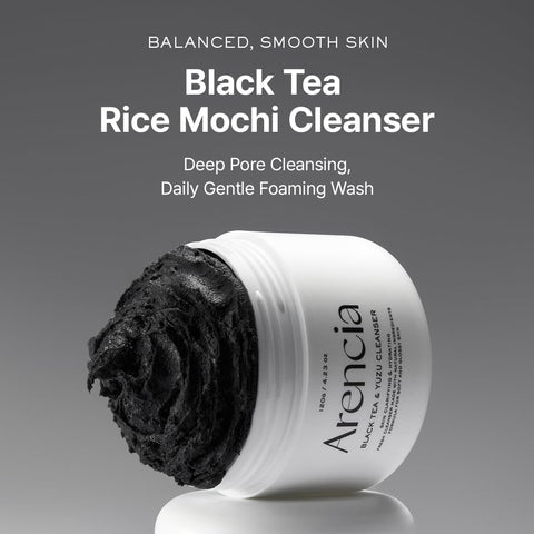 Arencia Black Tea Rice Mochi Face Cleanser, Deep-Cleansing, Pore Care, Sebum Control, Oily Skin 120g (4.23 oz) - Image 2