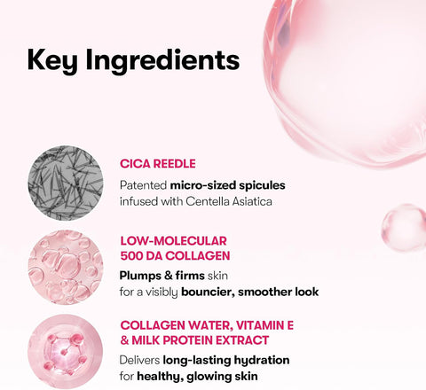 VT COSMETICS Pink Reedle Shot 100, Collagen Microneedling Serum, Firming & Elasticity, 500Da Collaagen Extract, Soft & Glass Skin, Pink Collaagen Serum, Korean Skin Booster 1.69Fl Oz(50ml) - Image 3