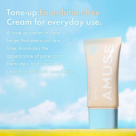 Amuse SEOUL 365 Vegan Beige tone Up Cream | Summer Foundation, Base-skip Tone Up, Beige Color, Natural Coverage, Tinted Cream, Lightweight, Non-Sticky Facial Lotion, Glow Finish (40ml) - Image 3