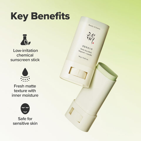Beauty of Joseon Matte Sun Stick Mugwort Camelia for face Korean Sunscreen moisturizing with SPF 50 PA++++ Sebum Control No white Cast skincare for Women and Men 18g - Image 5