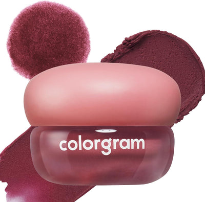 COLORGRAM TINTIN DORY BLUR JAM 05 HIP BERRY | Pudding Pot Lip & Cheek Tint with Whipped Mousse Texture | Velvet Matte Finish, Featherlight Blur Tint | Multi-Use Korean Makeup