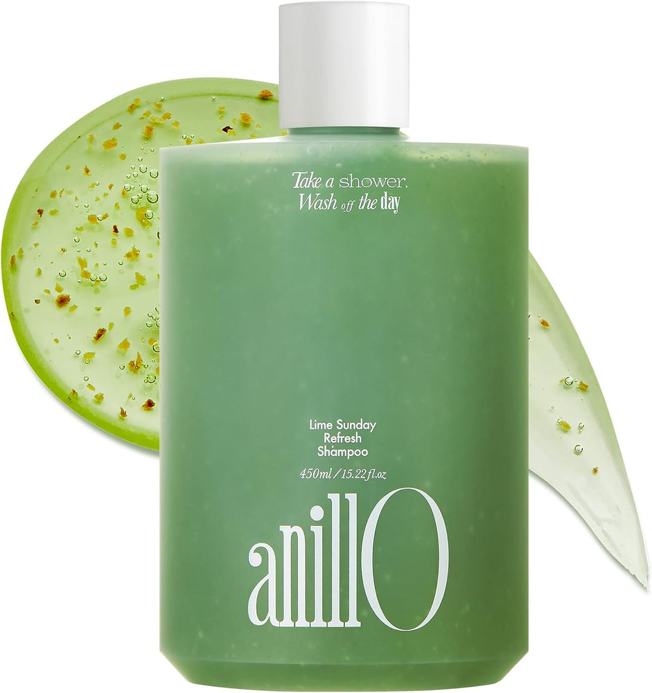 Lime Sunday Refresh Shampoo with Vitamin C, Korean Jeju Tangerine, Mint & Almond Powder for Oily Scalp Care – Exfoliating, Deep Cleansing Silicone & Paraben-Free 450ml / 15.22 fl.oz