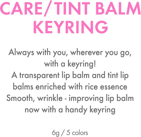 AMUSE Care Tint Lip Balm Keyring (02 HAPPY GIRL) | Hydrating Lip Balm + Keyring, Rice Extract & Multi-Peptide Complex, Korean Vegan Makeup | 0.21 oz - Image 5
