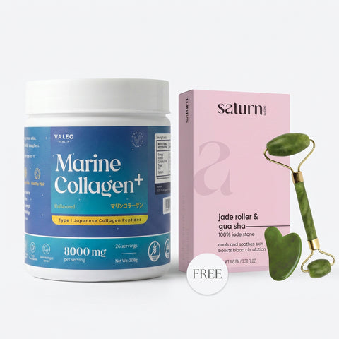Valeo Marine Collagen + FREE Jade Roller & Gua Sha Set