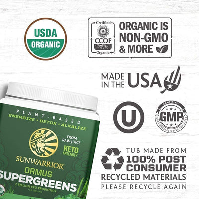 Sunwarrior Supergreens - Mint Flavour, Functional Drink Powder, 225g - Image 2