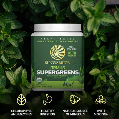 Sunwarrior Supergreens - Mint Flavour, Functional Drink Powder, 225g - Image 5